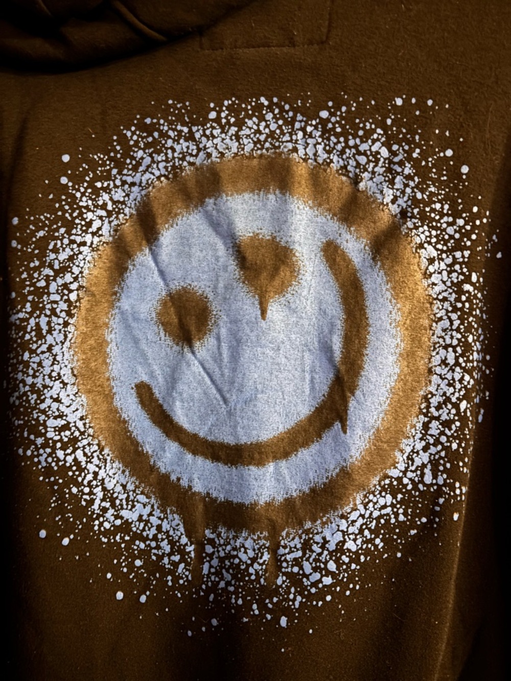 Brooklyn Cloth Black Hoodie with Blue Peace Sign & Purple Smiley - Picture 4 of 7